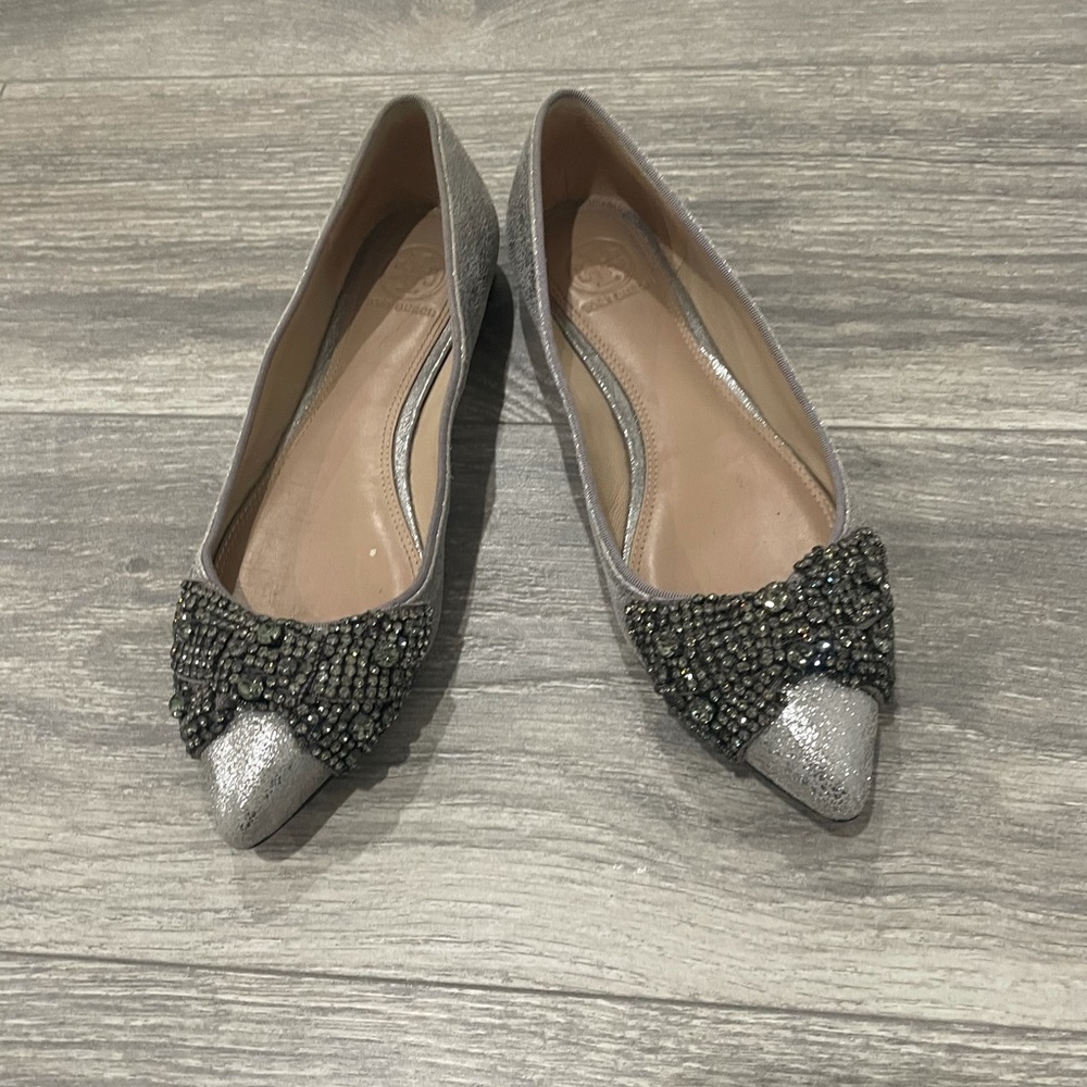 Tory Burch flat ballerinas size 6,5 colour silver